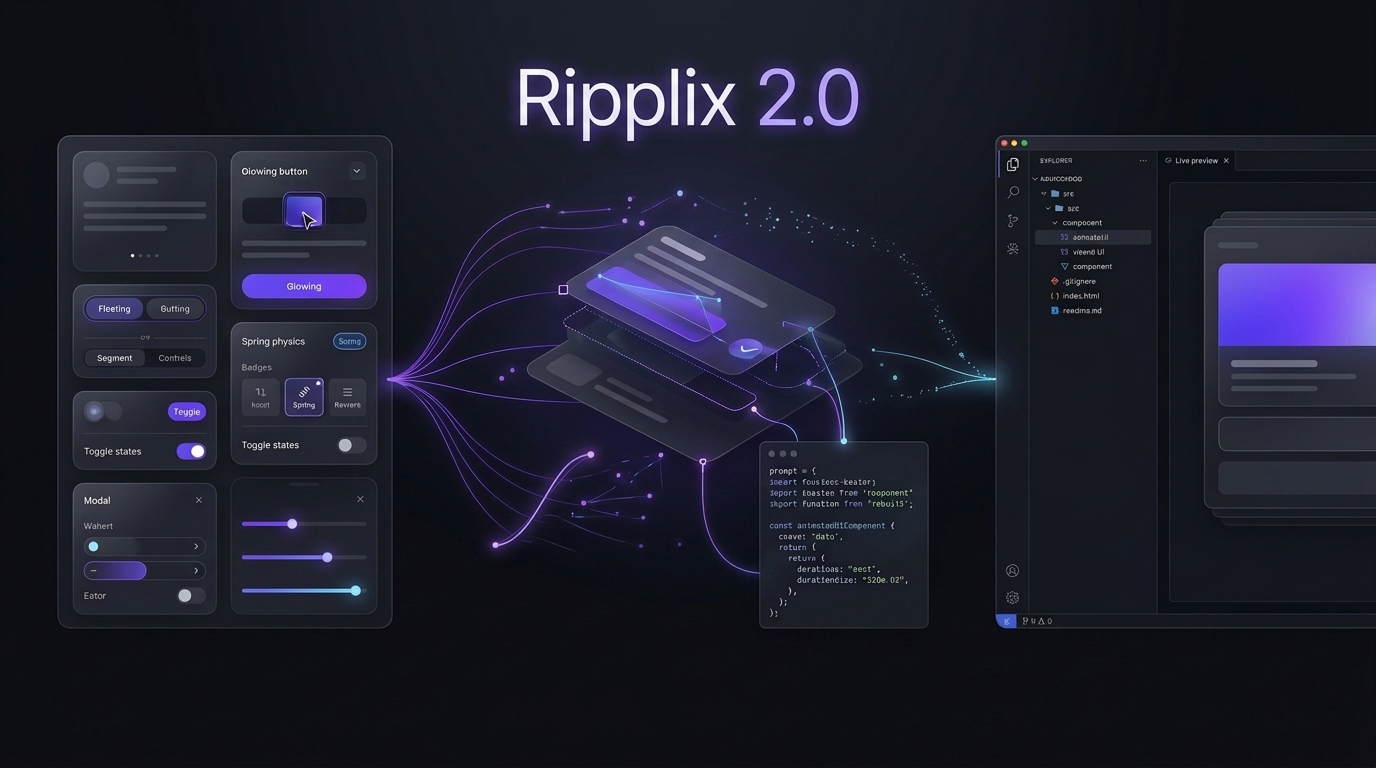 Ripplix 2.0 — The UI Animation Library Now Gives You the Prompt to Build Every Interaction